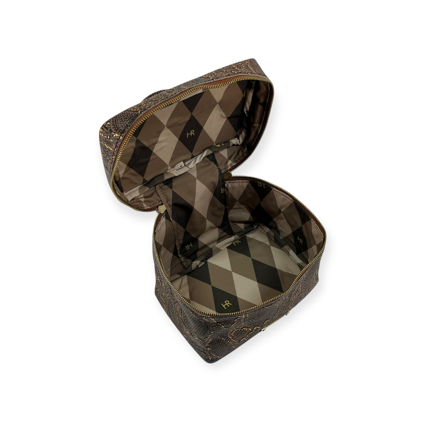 Petite Train Case-Luggage & Bags > Cosmetic & Toiletry Bags > Travel Organizer Bags-Western-Cowhide-Bags-Handmade-Products-Gifts-Dancing Cactus Designs