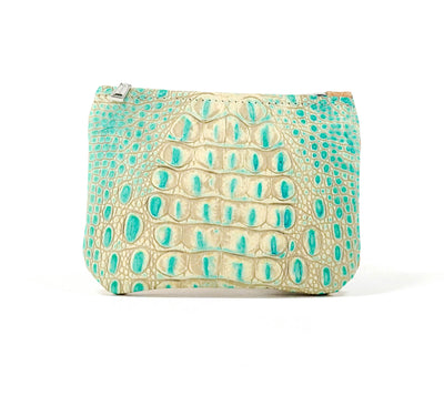Purse Organizer - All Embossed w/ Cyan Croc-Purse Organizer-Western-Cowhide-Bags-Handmade-Products-Gifts-Dancing Cactus Designs