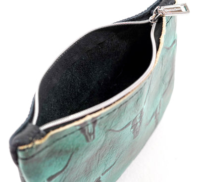 Purse Organizer - All Embossed w/ Royston Skulls-Purse Organizer-Western-Cowhide-Bags-Handmade-Products-Gifts-Dancing Cactus Designs