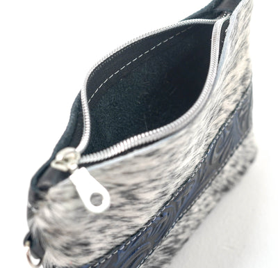 Purse Organizer - Black & White w/ Midnight Caracole-Purse Organizer-Western-Cowhide-Bags-Handmade-Products-Gifts-Dancing Cactus Designs