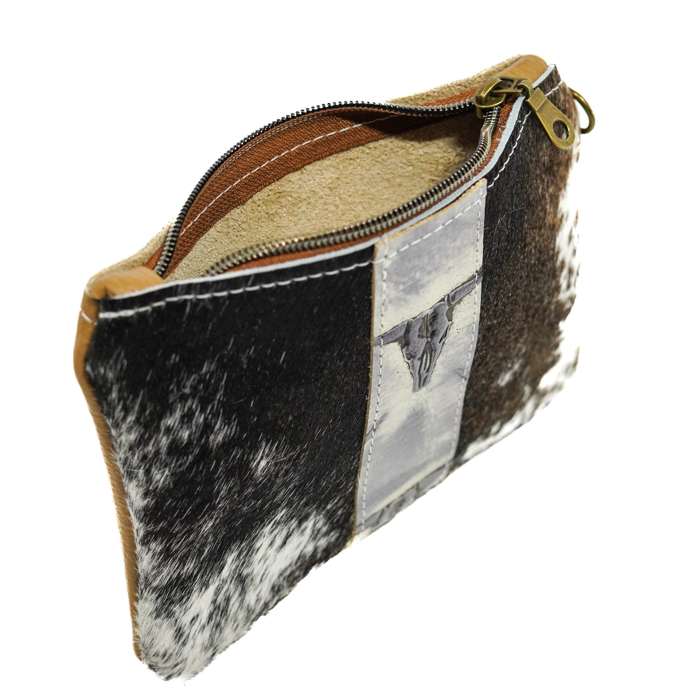 Purse Organizer - Black & White w/ Smoke Show Skulls-Purse Organizer-Western-Cowhide-Bags-Handmade-Products-Gifts-Dancing Cactus Designs