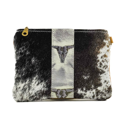 Purse Organizer - Black & White w/ Smoke Show Skulls-Purse Organizer-Western-Cowhide-Bags-Handmade-Products-Gifts-Dancing Cactus Designs
