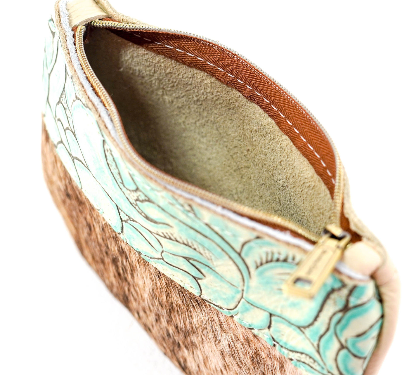 Purse Organizer - Brindle w/ Geode Roses-Purse Organizer-Western-Cowhide-Bags-Handmade-Products-Gifts-Dancing Cactus Designs