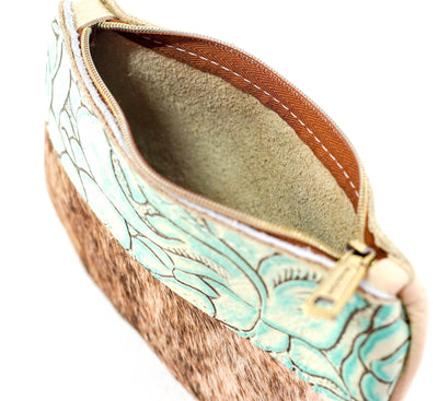 Purse Organizer - Brindle w/ Geode Roses-Purse Organizer-Western-Cowhide-Bags-Handmade-Products-Gifts-Dancing Cactus Designs