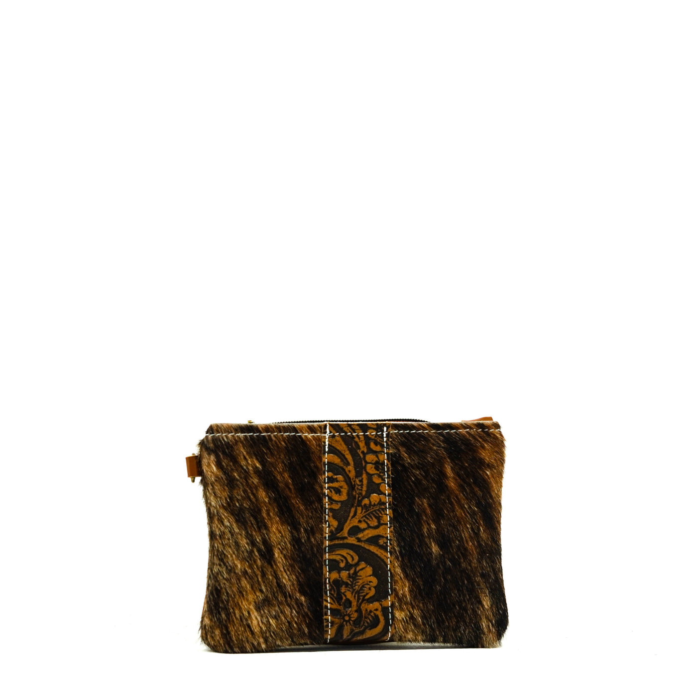 Purse Organizer - Dark Brindle w/ Honey Tool-Purse Organizer-Western-Cowhide-Bags-Handmade-Products-Gifts-Dancing Cactus Designs