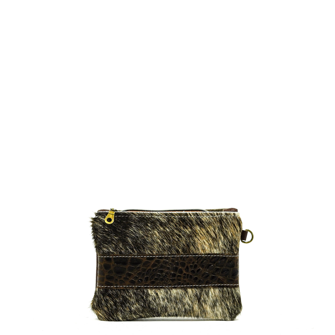 Purse Organizer - Exotic Brindle w/ Saddle Croc-Purse Organizer-Western-Cowhide-Bags-Handmade-Products-Gifts-Dancing Cactus Designs