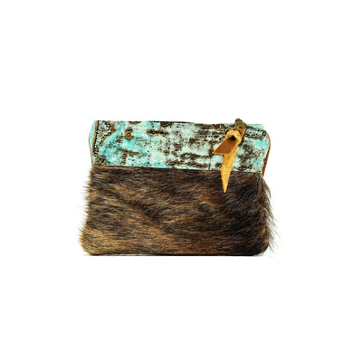 Purse Organizer - Long Brindle w/ Tiffany Driftwood-Purse Organizer-Western-Cowhide-Bags-Handmade-Products-Gifts-Dancing Cactus Designs