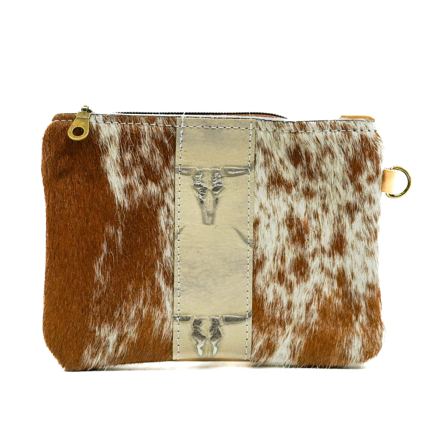 Purse Organizer - Longhorn w/ Ghost Skulls-Purse Organizer-Western-Cowhide-Bags-Handmade-Products-Gifts-Dancing Cactus Designs