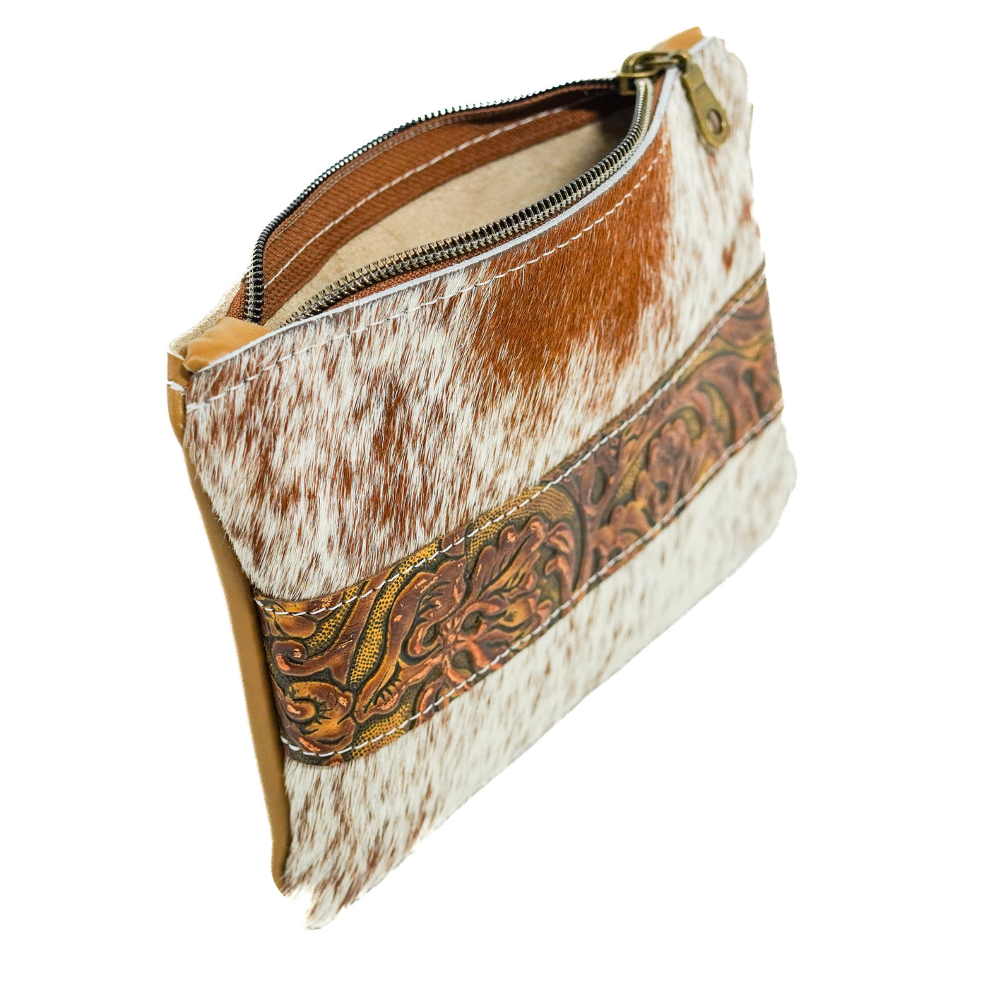 Purse Organizer - Longhorn w/ Wyoming Tool-Purse Organizer-Western-Cowhide-Bags-Handmade-Products-Gifts-Dancing Cactus Designs