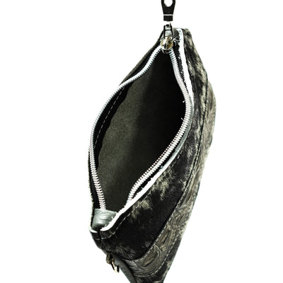 Purse Organizer - Salt & Pepper w/ Antique Croc-Purse Organizer-Western-Cowhide-Bags-Handmade-Products-Gifts-Dancing Cactus Designs