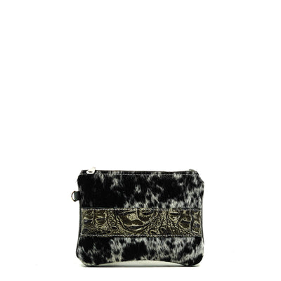 Purse Organizer - Salt & Pepper w/ Antique Croc-Purse Organizer-Western-Cowhide-Bags-Handmade-Products-Gifts-Dancing Cactus Designs