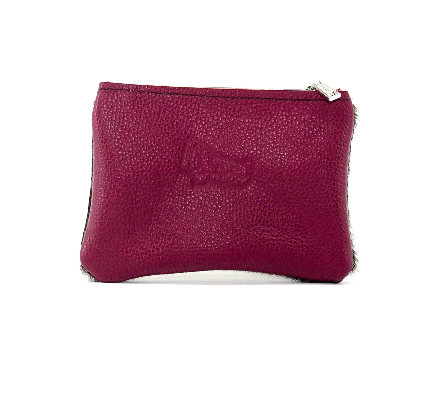 Purse Organizer - Salt & Pepper w/ Red Leather-Purse Organizer-Western-Cowhide-Bags-Handmade-Products-Gifts-Dancing Cactus Designs