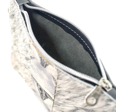 Purse Organizer - Salt & Pepper w/ Smoke Show Skulls-Purse Organizer-Western-Cowhide-Bags-Handmade-Products-Gifts-Dancing Cactus Designs