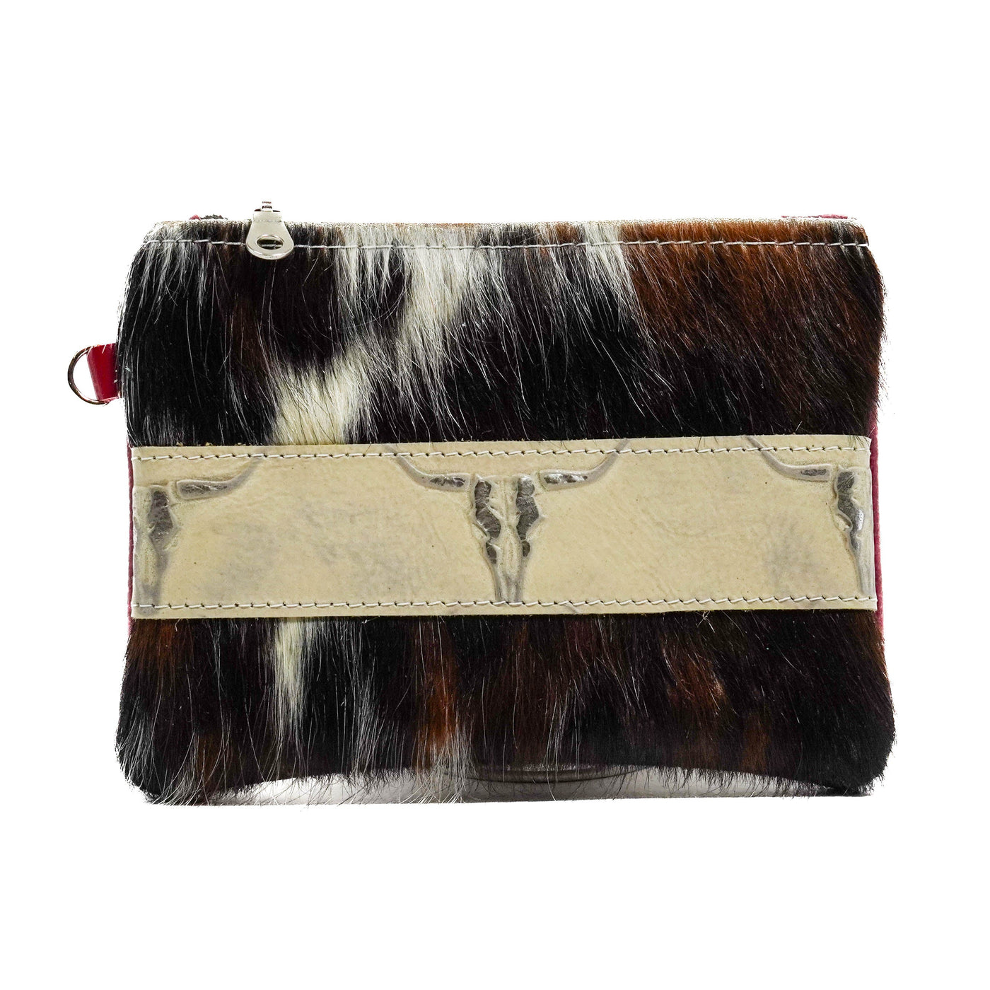 Purse Organizer - Tricolor w/ Ghost Skulls-Purse Organizer-Western-Cowhide-Bags-Handmade-Products-Gifts-Dancing Cactus Designs