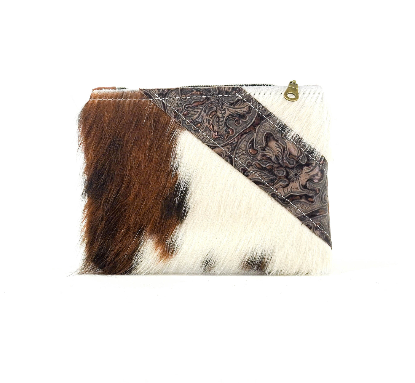 Purse Organizer - Tricolor w/ Gold Rush Tool-Purse Organizer-Western-Cowhide-Bags-Handmade-Products-Gifts-Dancing Cactus Designs