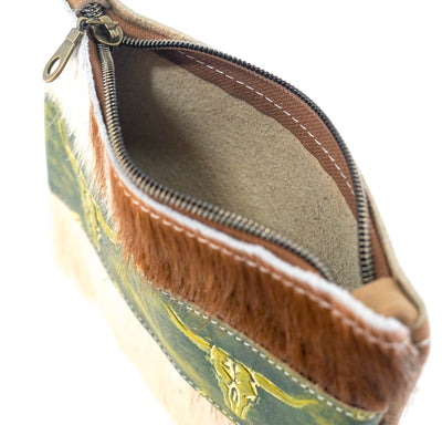 Purse Organizer - Tricolor w/ Mountain View Skulls-Purse Organizer-Western-Cowhide-Bags-Handmade-Products-Gifts-Dancing Cactus Designs