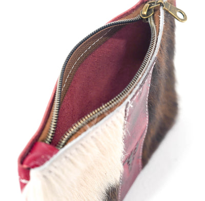 Purse Organizer - Tricolor w/ Red Skulls-Purse Organizer-Western-Cowhide-Bags-Handmade-Products-Gifts-Dancing Cactus Designs
