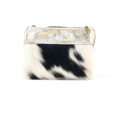 Purse Organizer - Tricolor w/ White & Gold Shimmer-Purse Organizer-Western-Cowhide-Bags-Handmade-Products-Gifts-Dancing Cactus Designs