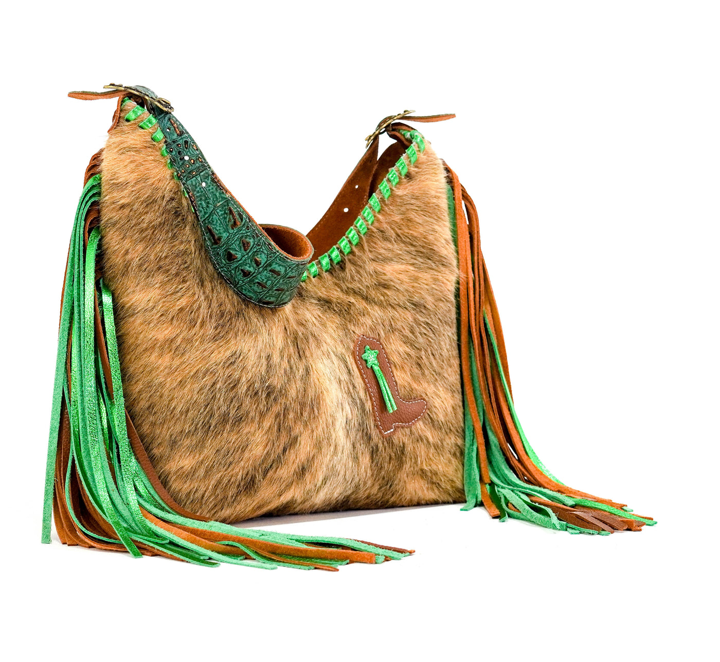 Reba - Brindle w/ No Embossed-Reba-Western-Cowhide-Bags-Handmade-Products-Gifts-Dancing Cactus Designs