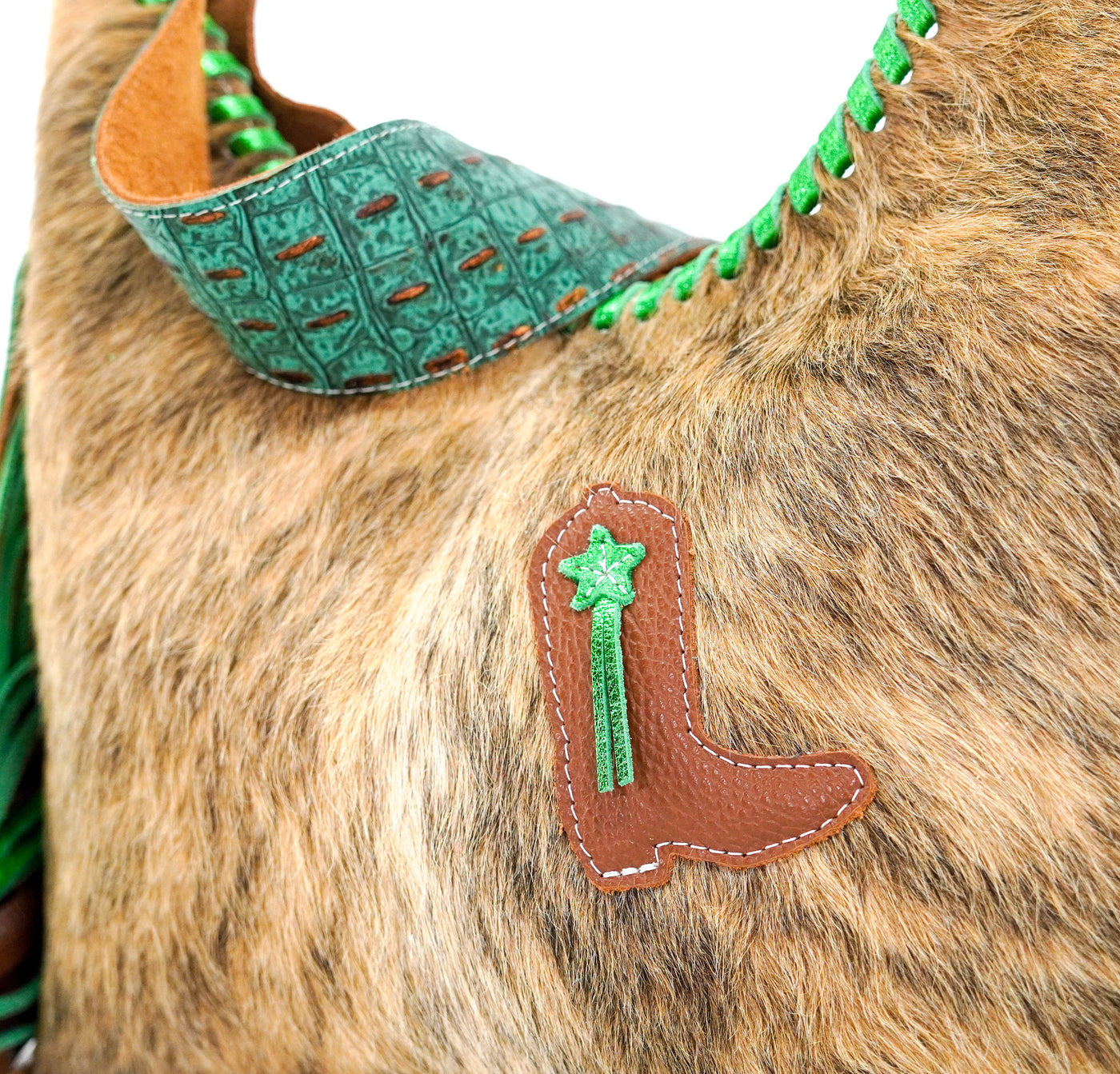 Reba - Brindle w/ No Embossed-Reba-Western-Cowhide-Bags-Handmade-Products-Gifts-Dancing Cactus Designs