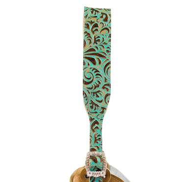Reba - Longhorn w/ Turquoise Caracole-Reba-Western-Cowhide-Bags-Handmade-Products-Gifts-Dancing Cactus Designs