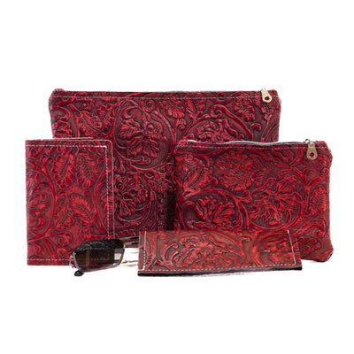 Red Tool Accessory Set-Western-Cowhide-Bags-Handmade-Products-Gifts-Dancing Cactus Designs