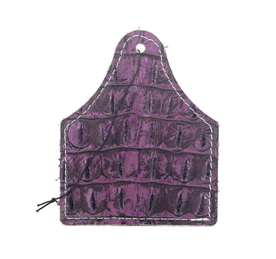 Roadie Tag - Black & White w/ Amethyst Croc-Roadie Tag-Western-Cowhide-Bags-Handmade-Products-Gifts-Dancing Cactus Designs