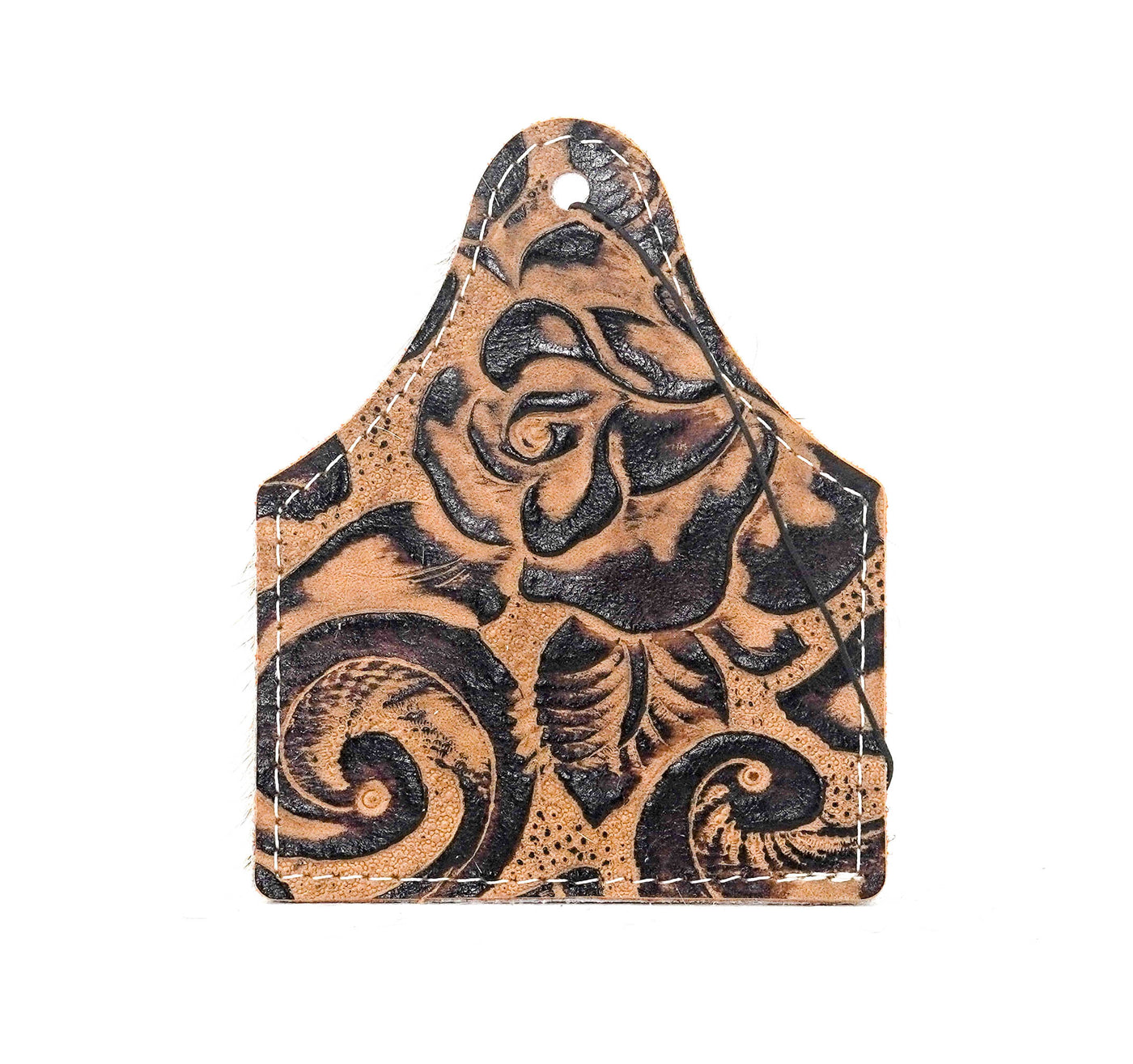 Roadie Tag - Brindle w/ Deadwood Roses-Roadie Tag-Western-Cowhide-Bags-Handmade-Products-Gifts-Dancing Cactus Designs
