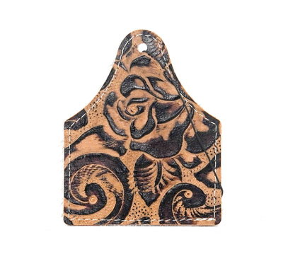 Roadie Tag - Brindle w/ Deadwood Roses-Roadie Tag-Western-Cowhide-Bags-Handmade-Products-Gifts-Dancing Cactus Designs