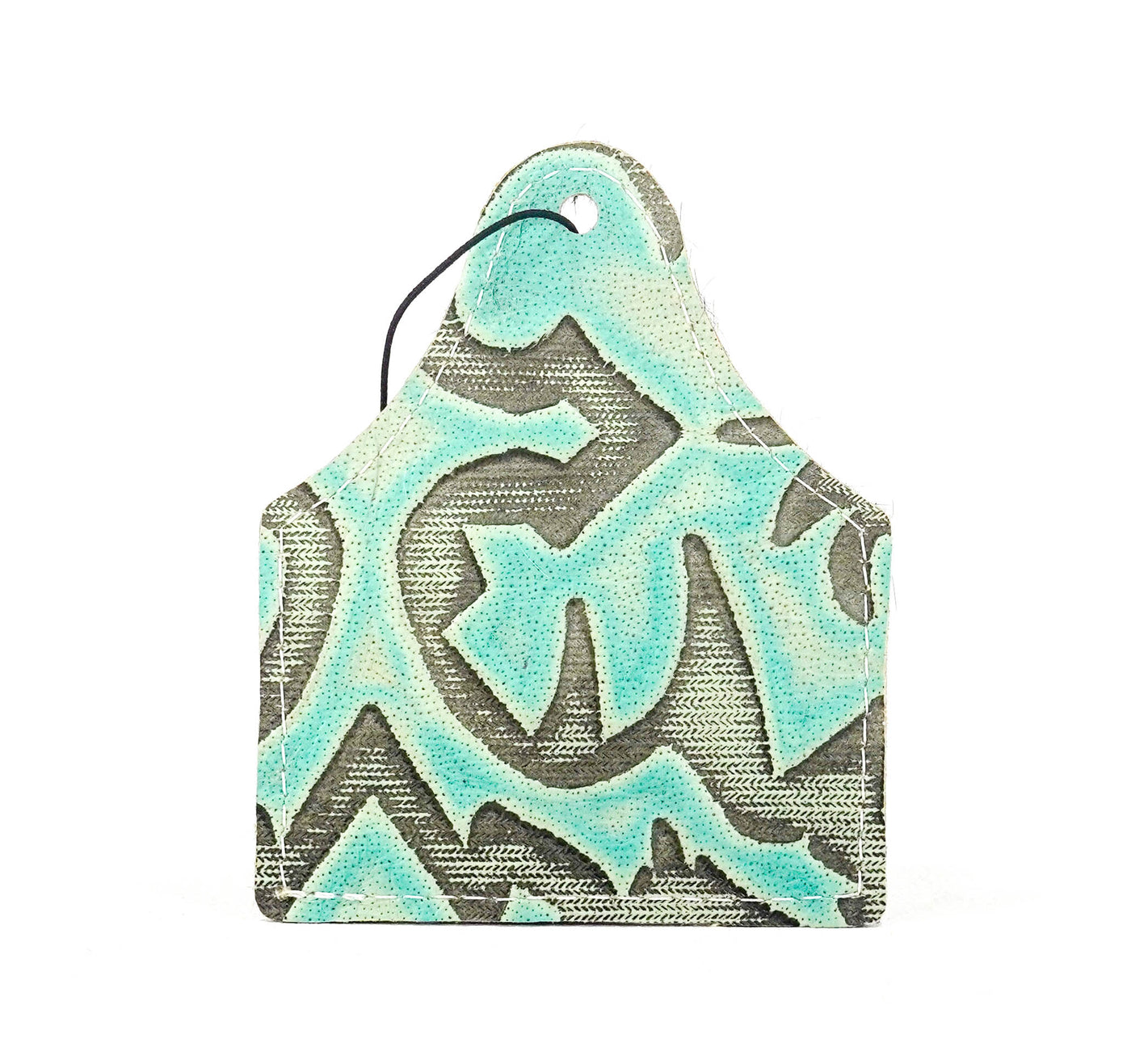 Roadie Tag - Brindle w/ Mint Laredo-Roadie Tag-Western-Cowhide-Bags-Handmade-Products-Gifts-Dancing Cactus Designs