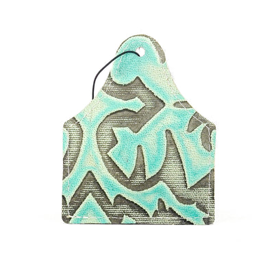 Roadie Tag - Brindle w/ Mint Laredo-Roadie Tag-Western-Cowhide-Bags-Handmade-Products-Gifts-Dancing Cactus Designs