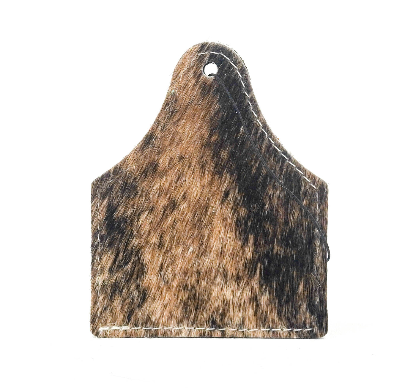 Roadie Tag - Chocolate & White w/ Buffalo Skulls-Roadie Tag-Western-Cowhide-Bags-Handmade-Products-Gifts-Dancing Cactus Designs