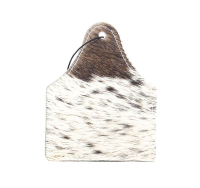 Roadie Tag - Chocolate & White w/ Chocolate Shimmer-Roadie Tag-Western-Cowhide-Bags-Handmade-Products-Gifts-Dancing Cactus Designs