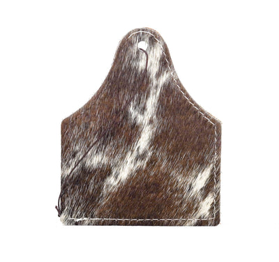 Roadie Tag - Chocolate & White w/ Mint Sepia Skulls-Roadie Tag-Western-Cowhide-Bags-Handmade-Products-Gifts-Dancing Cactus Designs
