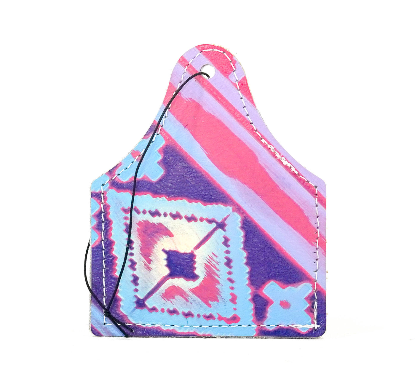 Roadie Tag - Chocolate & White w/ Unicorn Navajo-Roadie Tag-Western-Cowhide-Bags-Handmade-Products-Gifts-Dancing Cactus Designs