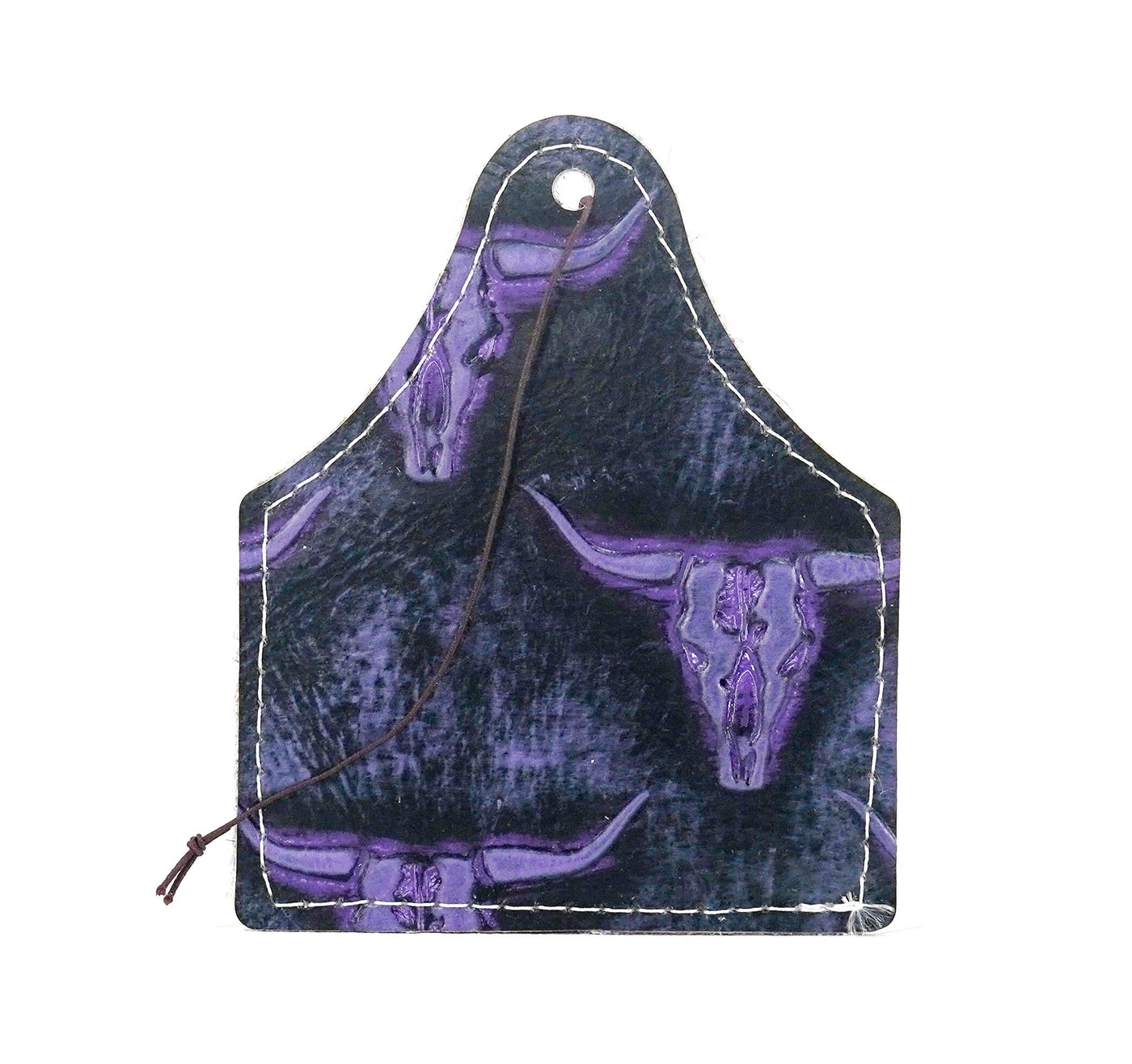 Roadie Tag - Tricolor w/ Midnight Rain Skulls-Roadie Tag-Western-Cowhide-Bags-Handmade-Products-Gifts-Dancing Cactus Designs