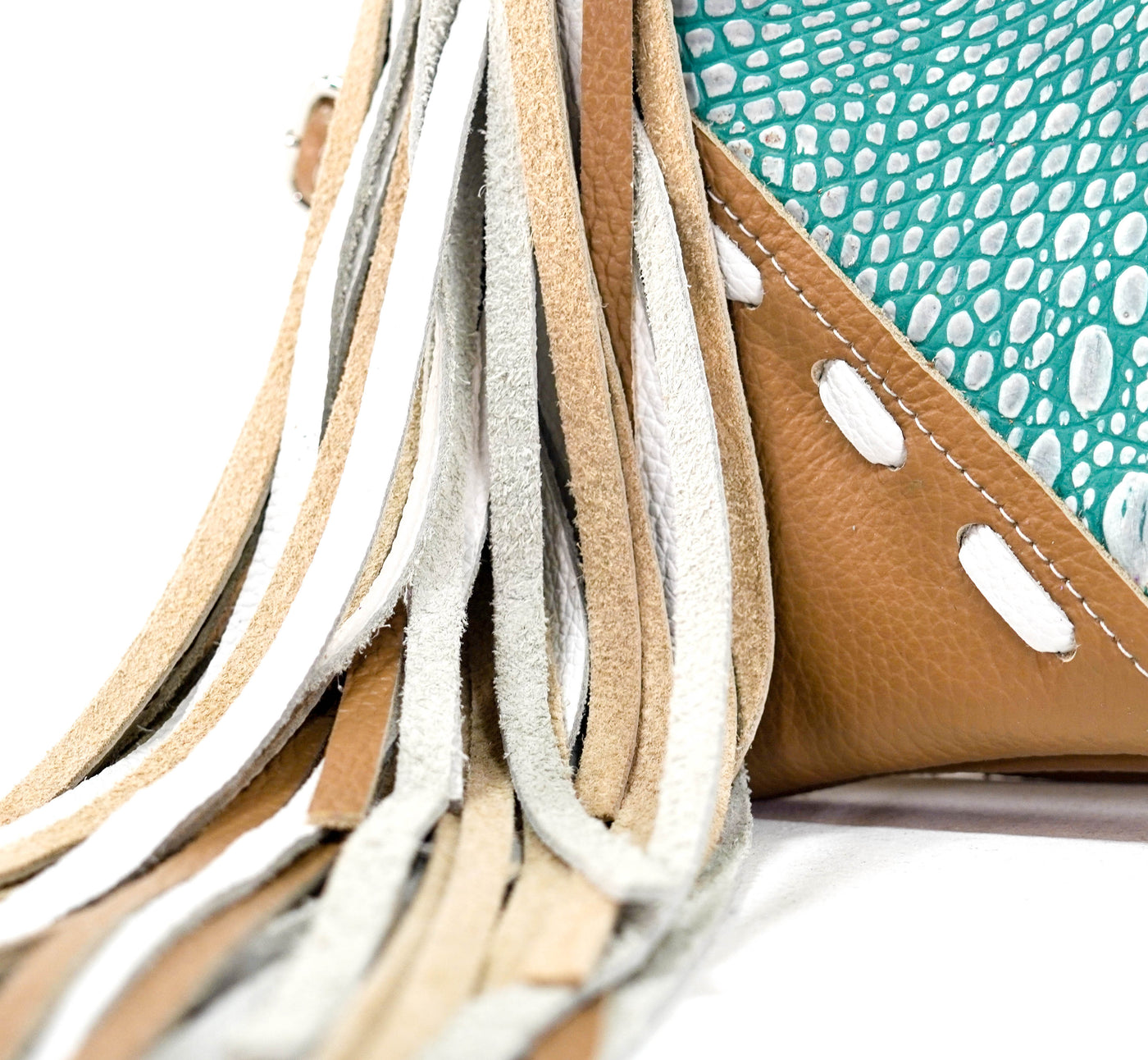 Shania - All Embossed w/ Turquoise Sand Croc-Shania-Western-Cowhide-Bags-Handmade-Products-Gifts-Dancing Cactus Designs