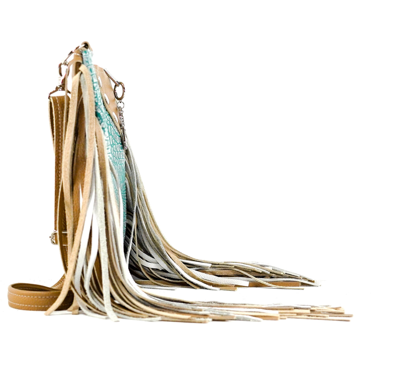 Shania - All Embossed w/ Turquoise Sand Croc-Shania-Western-Cowhide-Bags-Handmade-Products-Gifts-Dancing Cactus Designs