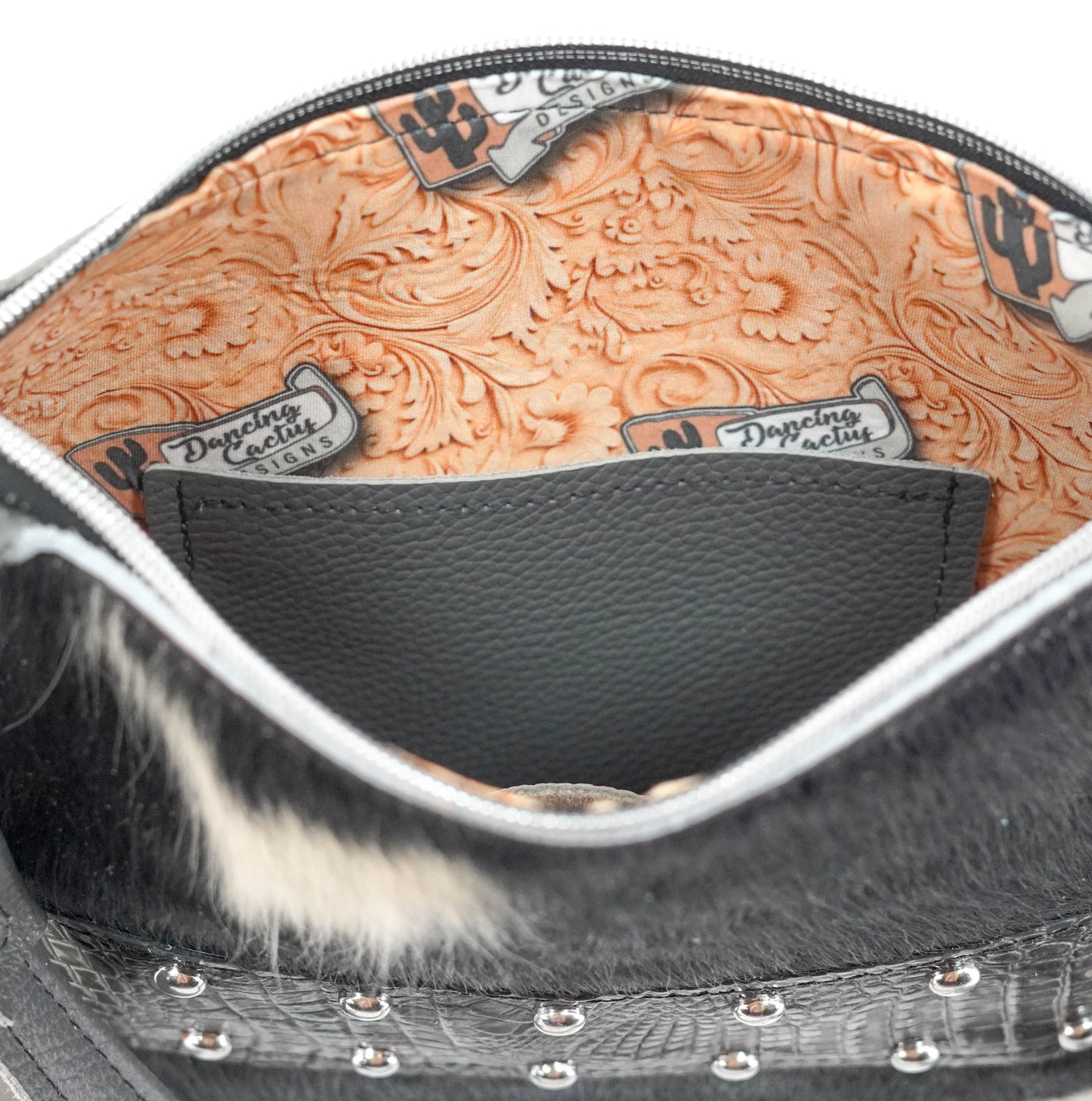 Shania - Black & White w/ Smoke Show Croc-Shania-Western-Cowhide-Bags-Handmade-Products-Gifts-Dancing Cactus Designs