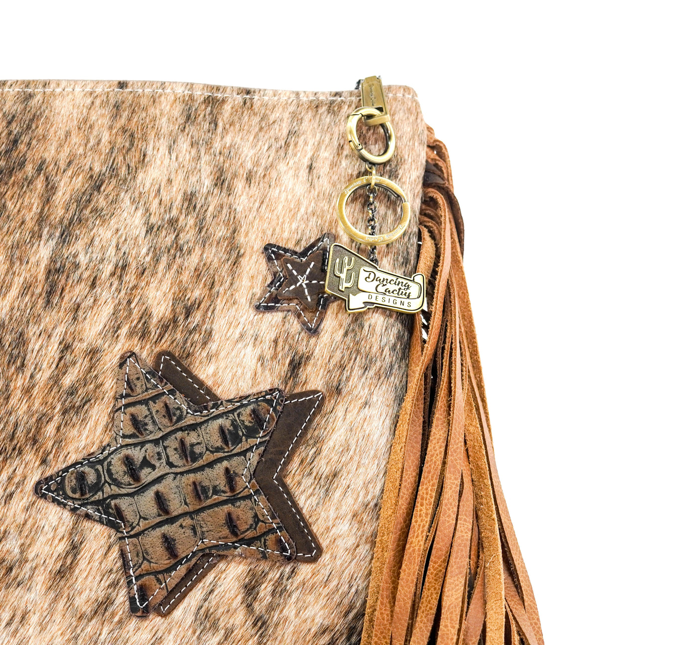 Shania - Brindle w/ Camo Croc-Shania-Western-Cowhide-Bags-Handmade-Products-Gifts-Dancing Cactus Designs