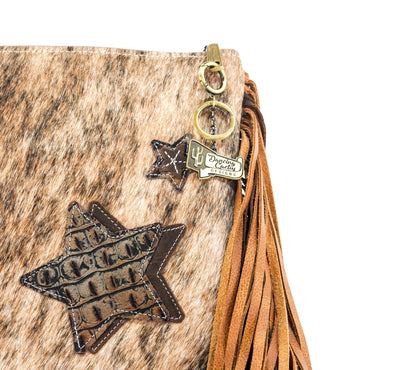 Shania - Brindle w/ Camo Croc-Shania-Western-Cowhide-Bags-Handmade-Products-Gifts-Dancing Cactus Designs