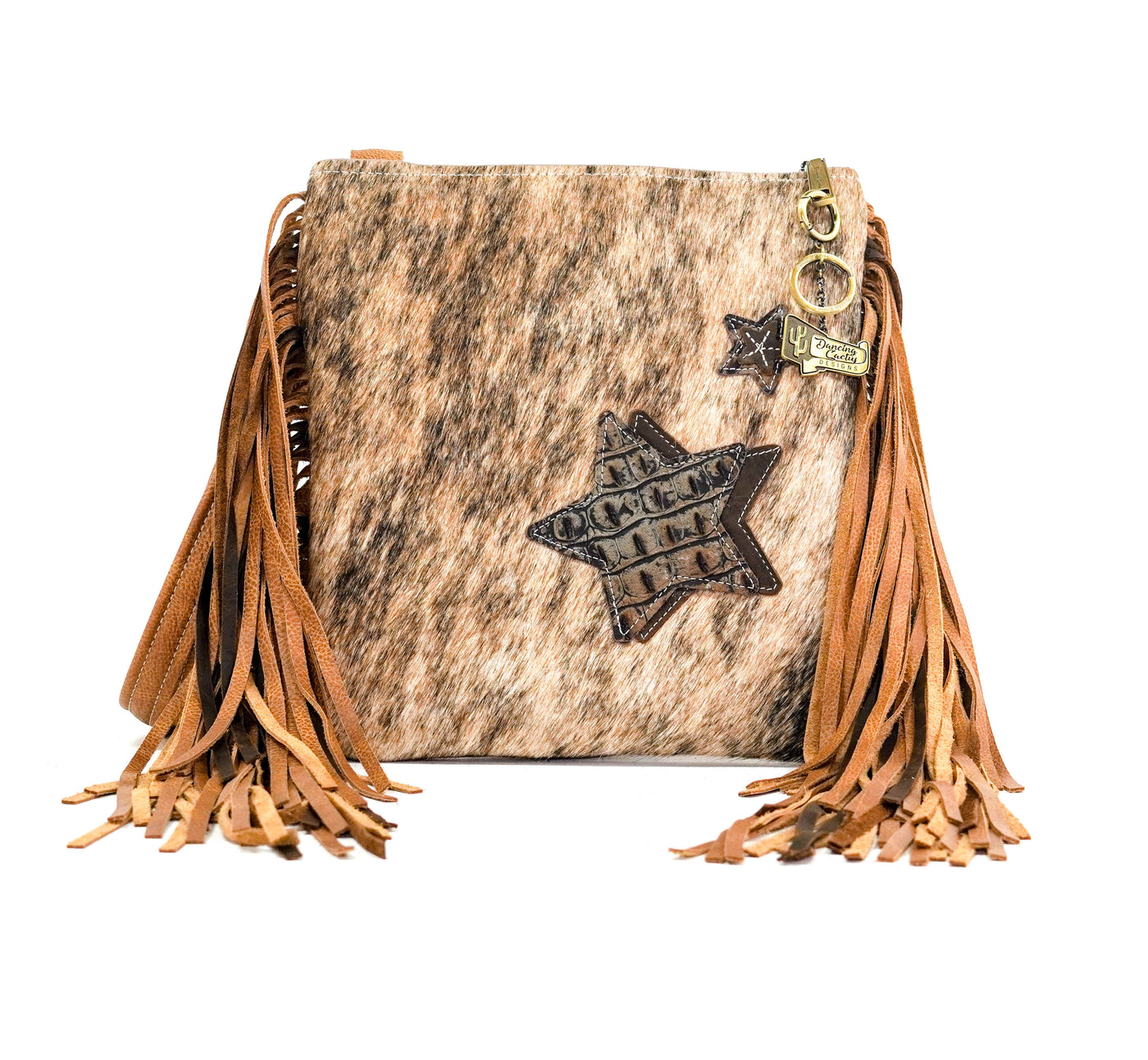 Shania - Brindle w/ Camo Croc-Shania-Western-Cowhide-Bags-Handmade-Products-Gifts-Dancing Cactus Designs