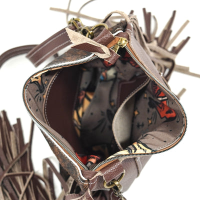 Shania - Brindle w/ Evergreen Tool-Shania-Western-Cowhide-Bags-Handmade-Products-Gifts-Dancing Cactus Designs