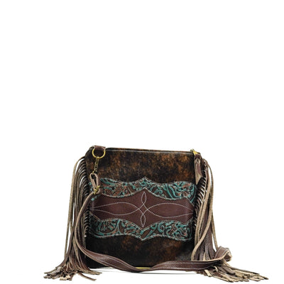 Shania - Brindle w/ Evergreen Tool-Shania-Western-Cowhide-Bags-Handmade-Products-Gifts-Dancing Cactus Designs