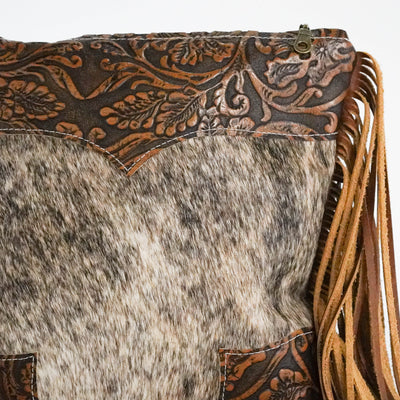 Shania - Brindle w/ Honey Tool-Shania-Western-Cowhide-Bags-Handmade-Products-Gifts-Dancing Cactus Designs