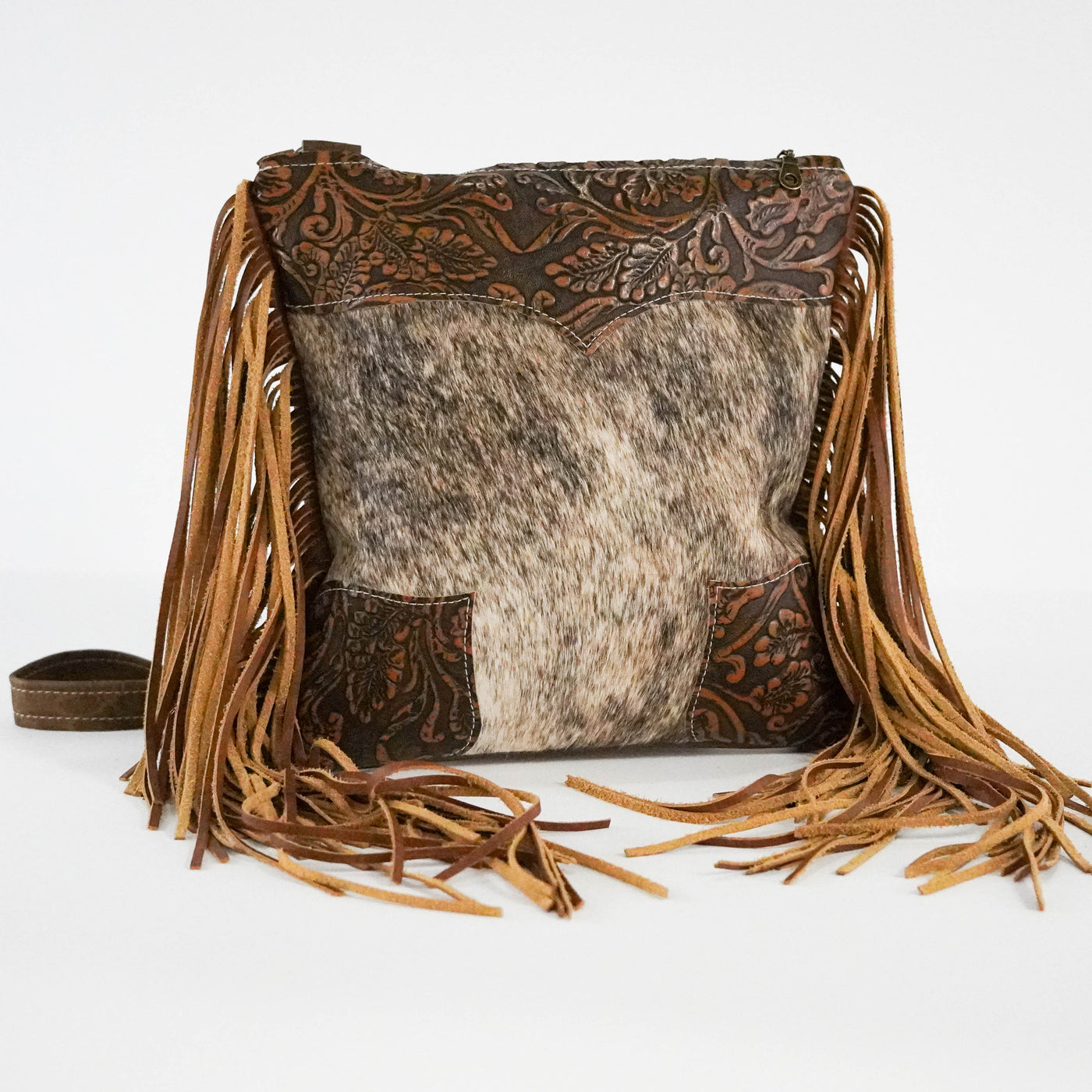 Shania - Brindle w/ Honey Tool-Shania-Western-Cowhide-Bags-Handmade-Products-Gifts-Dancing Cactus Designs