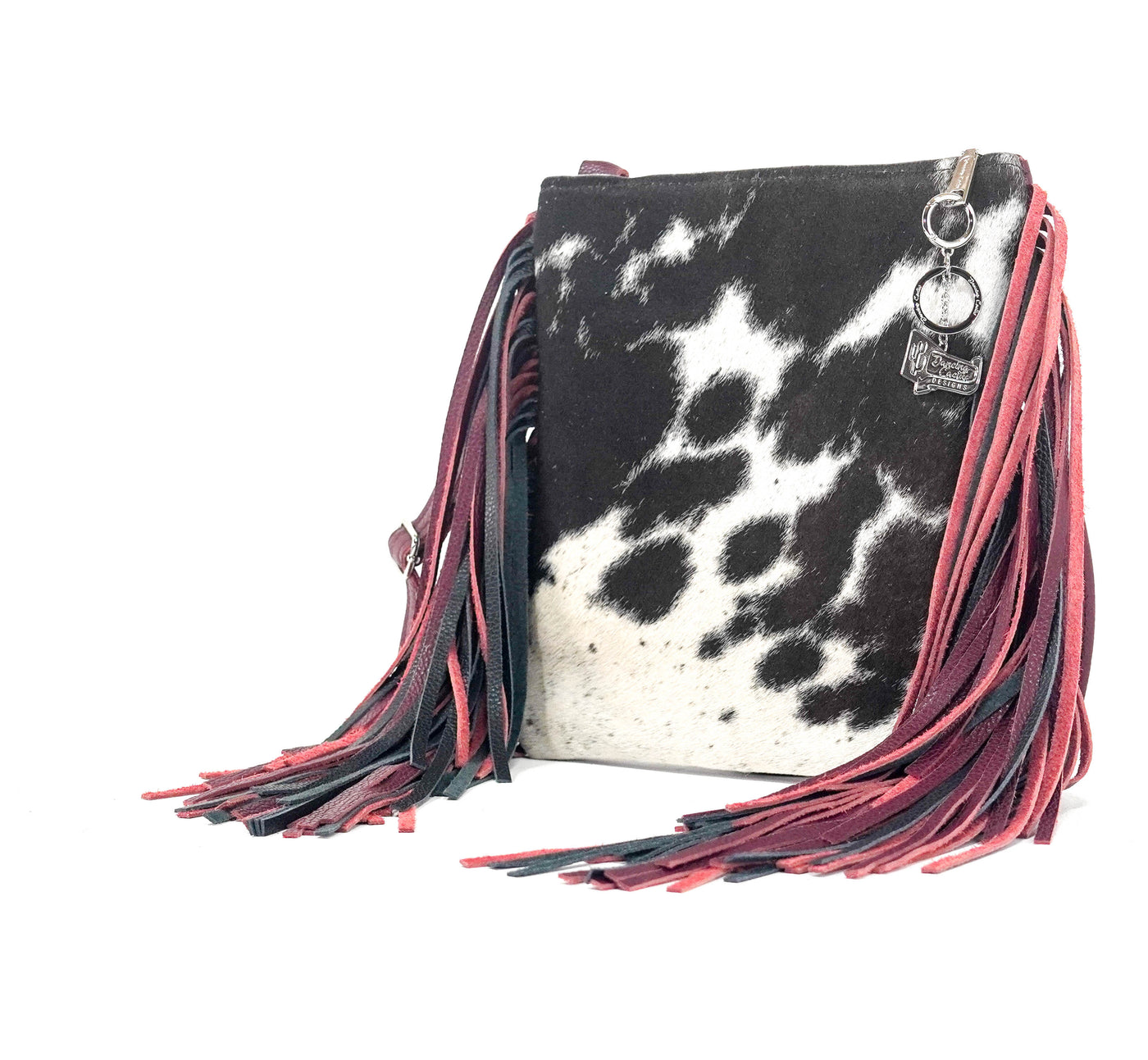 Shania - Chocolate & White w/ No Embossed-Shania-Western-Cowhide-Bags-Handmade-Products-Gifts-Dancing Cactus Designs