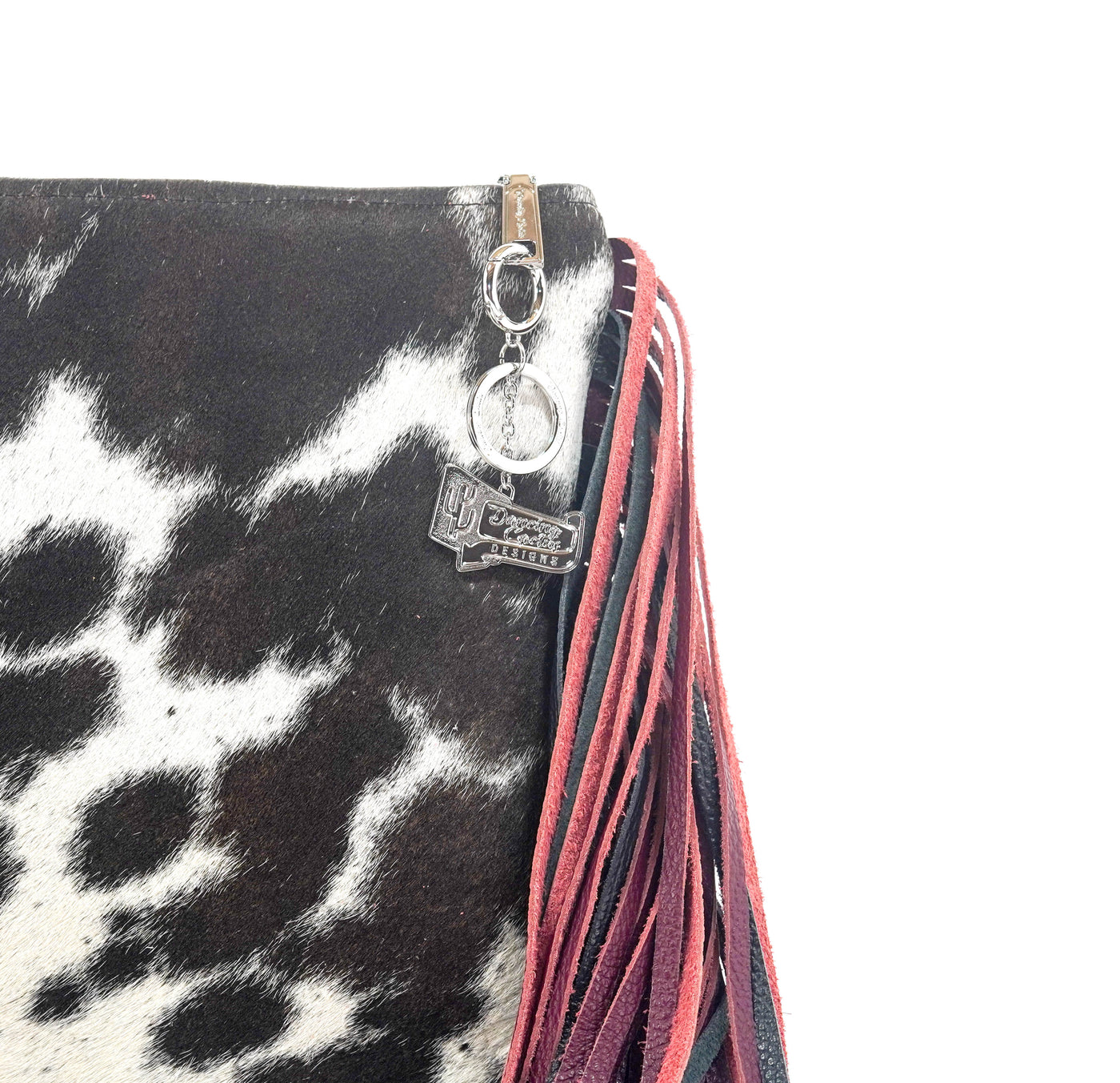 Shania - Chocolate & White w/ No Embossed-Shania-Western-Cowhide-Bags-Handmade-Products-Gifts-Dancing Cactus Designs