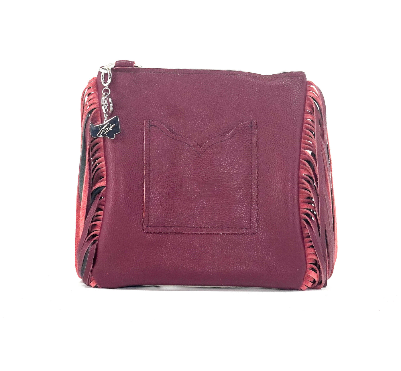 Shania - Chocolate & White w/ No Embossed-Shania-Western-Cowhide-Bags-Handmade-Products-Gifts-Dancing Cactus Designs