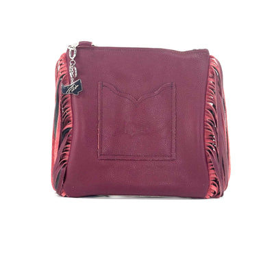 Shania - Chocolate & White w/ No Embossed-Shania-Western-Cowhide-Bags-Handmade-Products-Gifts-Dancing Cactus Designs